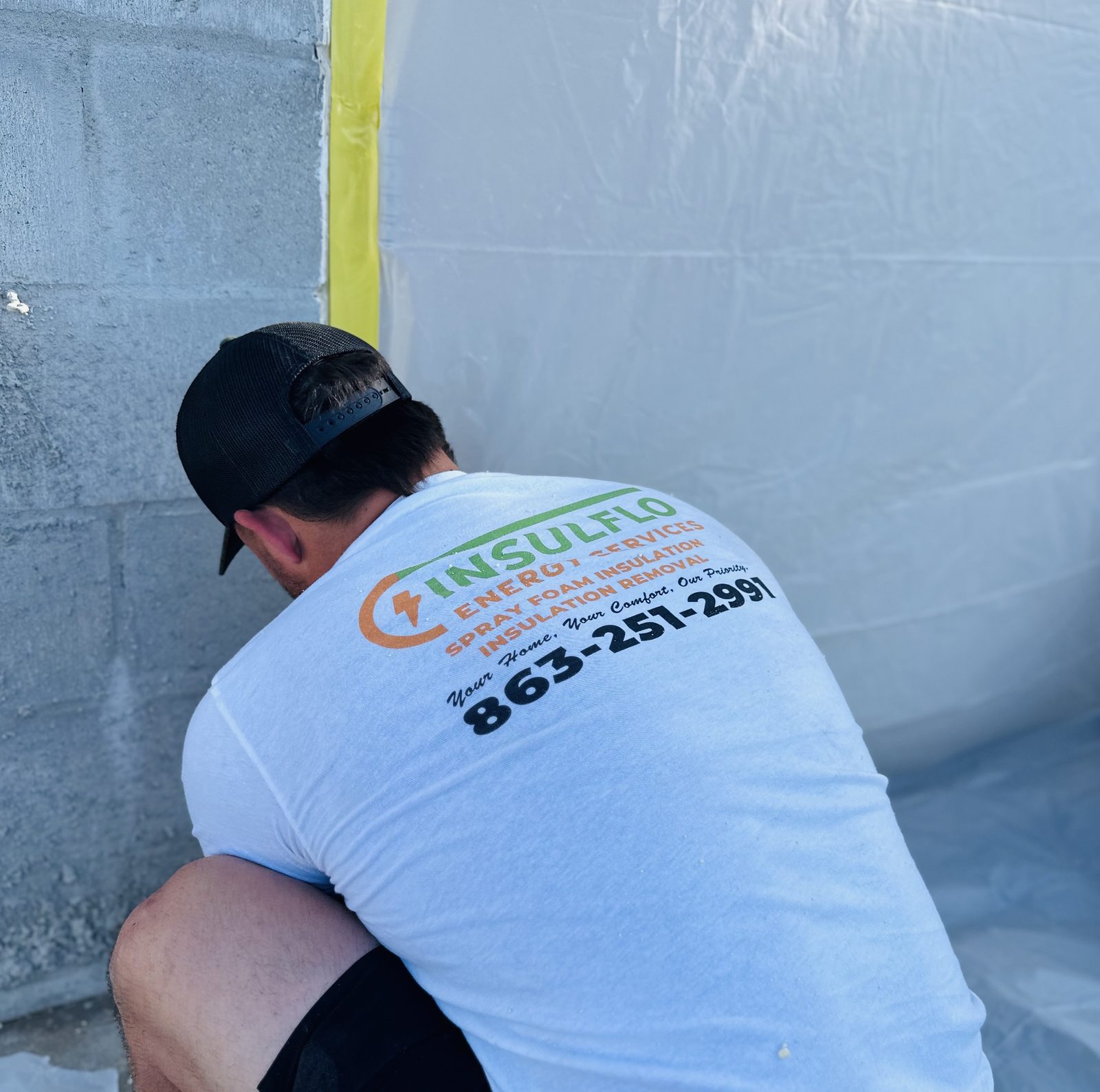 An Insulflo crew member on the job